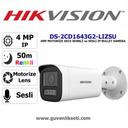 Hikvision DS-2CD1643G2-LIZSU 4mp Motorize Gece Renkli ve Sesli ip Bullet Kamera